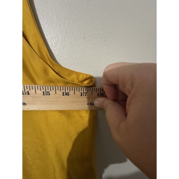 Rag & Bone Old Gold 100 % Silk Dune Romper sz 2 Spaghetti Straps Satin Pockets - Picture 9 of 12